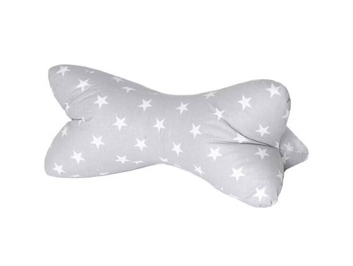 Kissen Leseknochen mit Sternen 40x18cm, grau