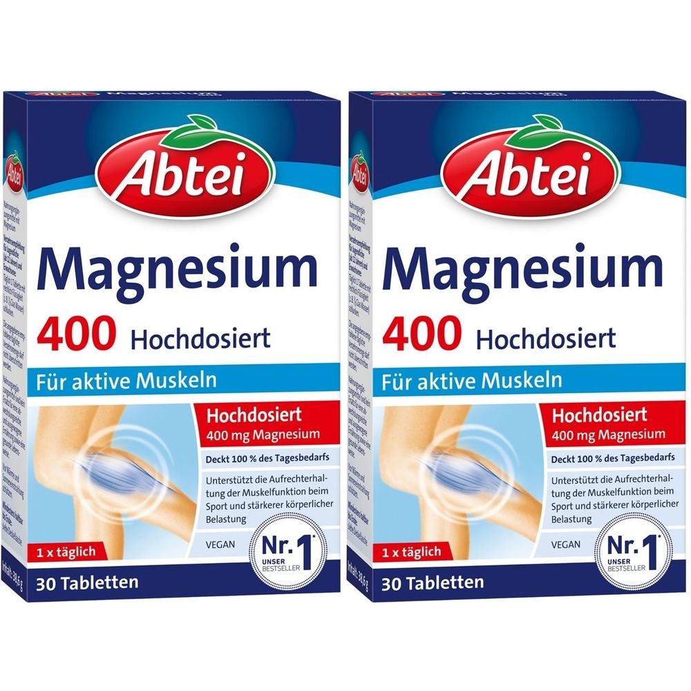 Abtei Magnesium 400 hochdosiert Tabletten x2 2x30 St