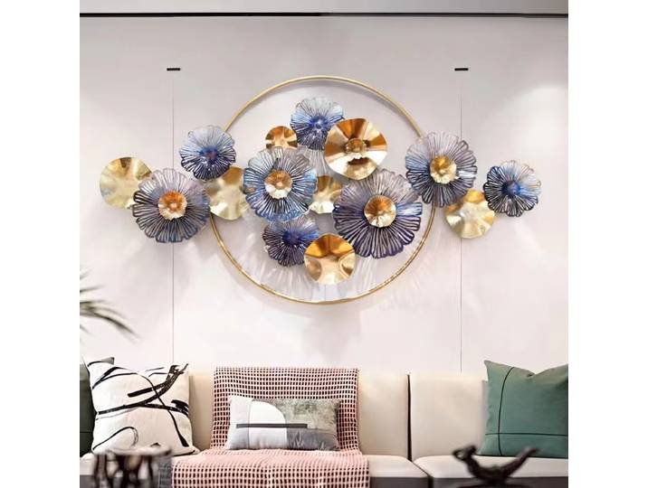 138x74 fleur salon or lumière luxe maison décoration murale Restaurant créatif métal décoration murale en gros livraison directe