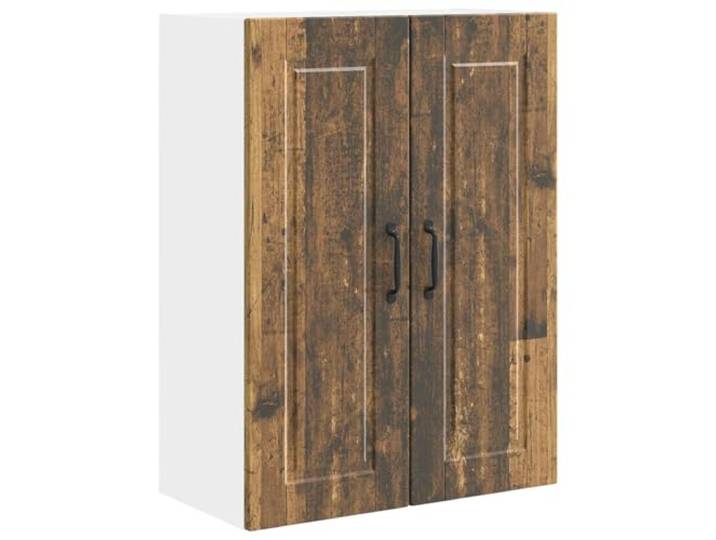 HKTMGDNG Wandschrank PORTO Altholz-Optik 60x31x80cm Küchenschrank Wandhängender Küchenschrank mit 2 Türen und 3 Fächern für geordnete Aufbewahrung von Geschirr in Küche oder Esszimmer.