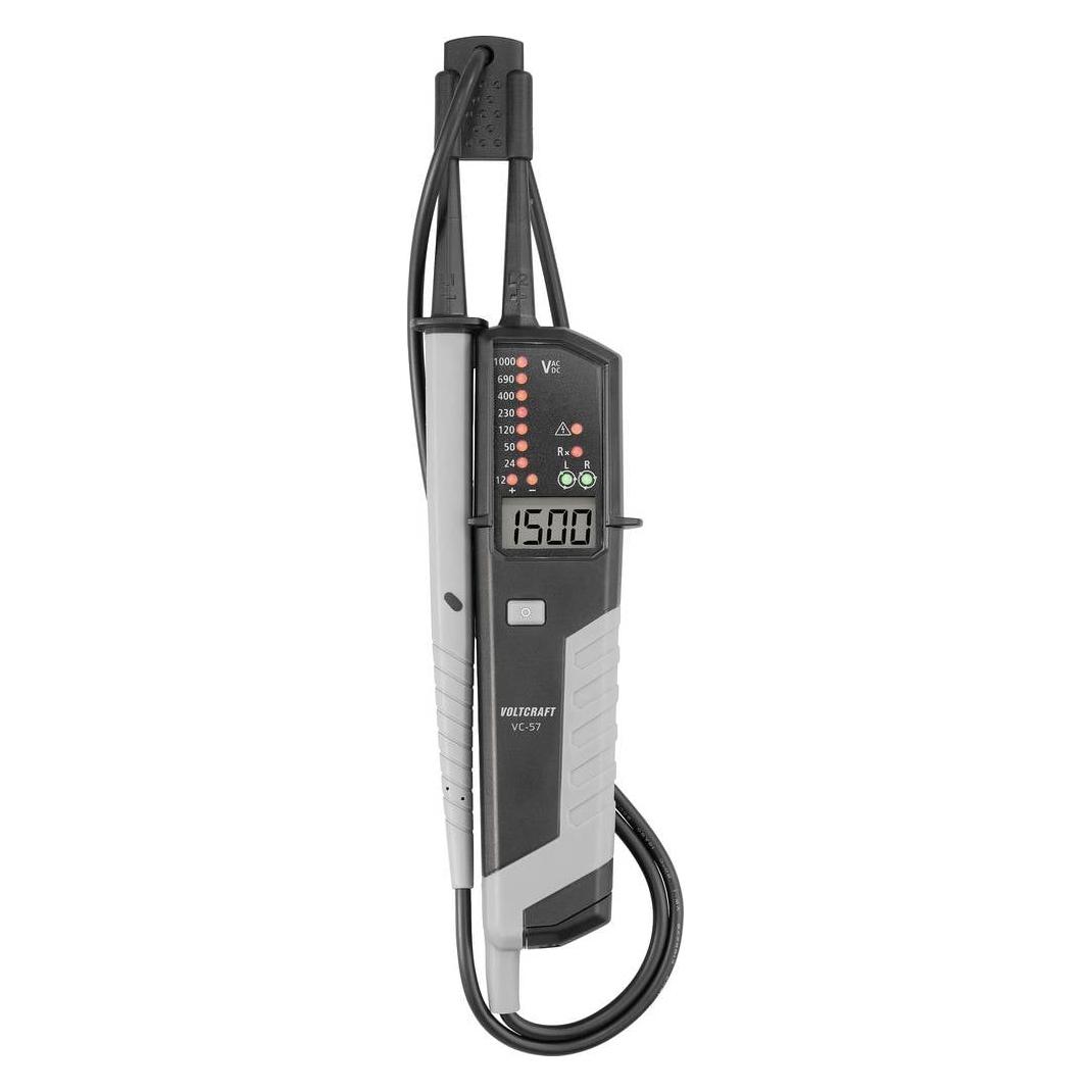 Voltcraft VC-57 Zweipoliger Spannungsprüfer 12-1000 V AC / 1500 V DC (CAT IV 1000V, Spannungsprüfer) (VC-17701220)