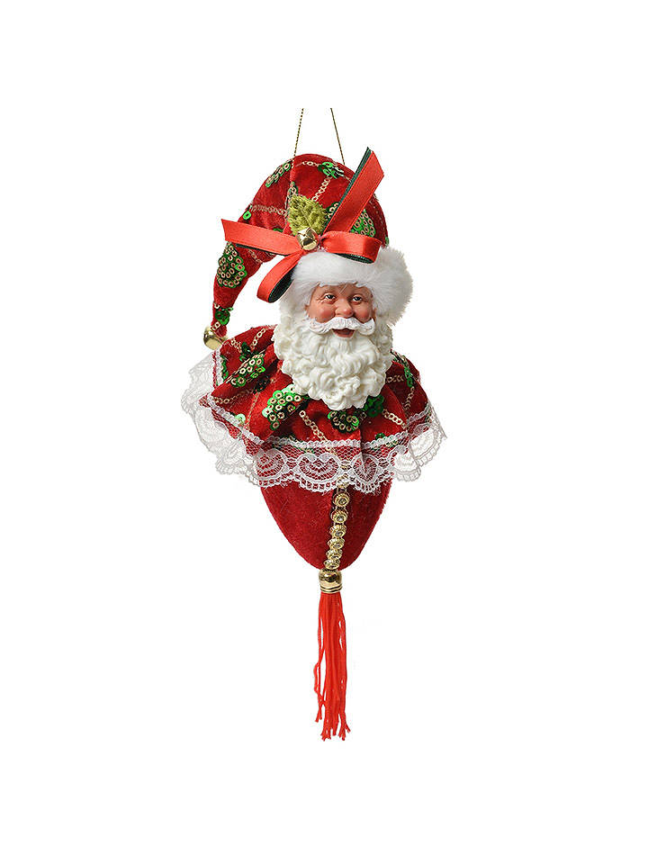 Clayre & Eef Dekoanhänger "Weihnachtsmann" in Rot - (H)35 cm - onesize