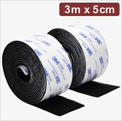 Quadrios 24CA322 Klettband zum Aufkleben Haft- und Flauschteil (L x B) 3m x 5cm Schwarz 3m
