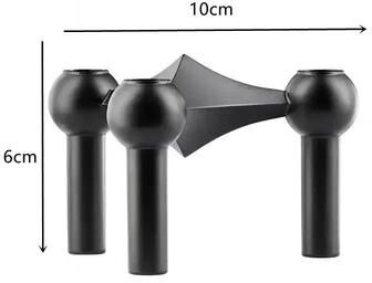 Uplifted Finds Metal Molecular Structure Candle Holder Nordic Silver Candlestick Centerpiece 1 Pc Black