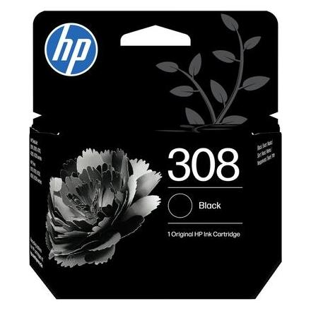 HP Hewlett-Packard 308 Black Original Ink Cartridge, 308 Black (7FP21UE#30B)
