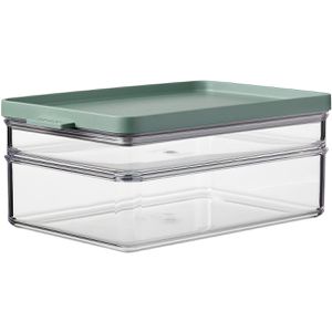 Mepal Aufschnittbox Omnia Kühlschrankdose Duo, aus Kunststoff, 0,5 & 1,2 Liter, 2-lagig, transparent / Nordic sage, luftdicht