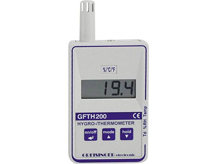Greisinger 601007 GFTH 200 Luchtvochtigheidsmeter (hygrometer) 0% 100% RF dauwpunt/schimmelwaarschuwingsindicator