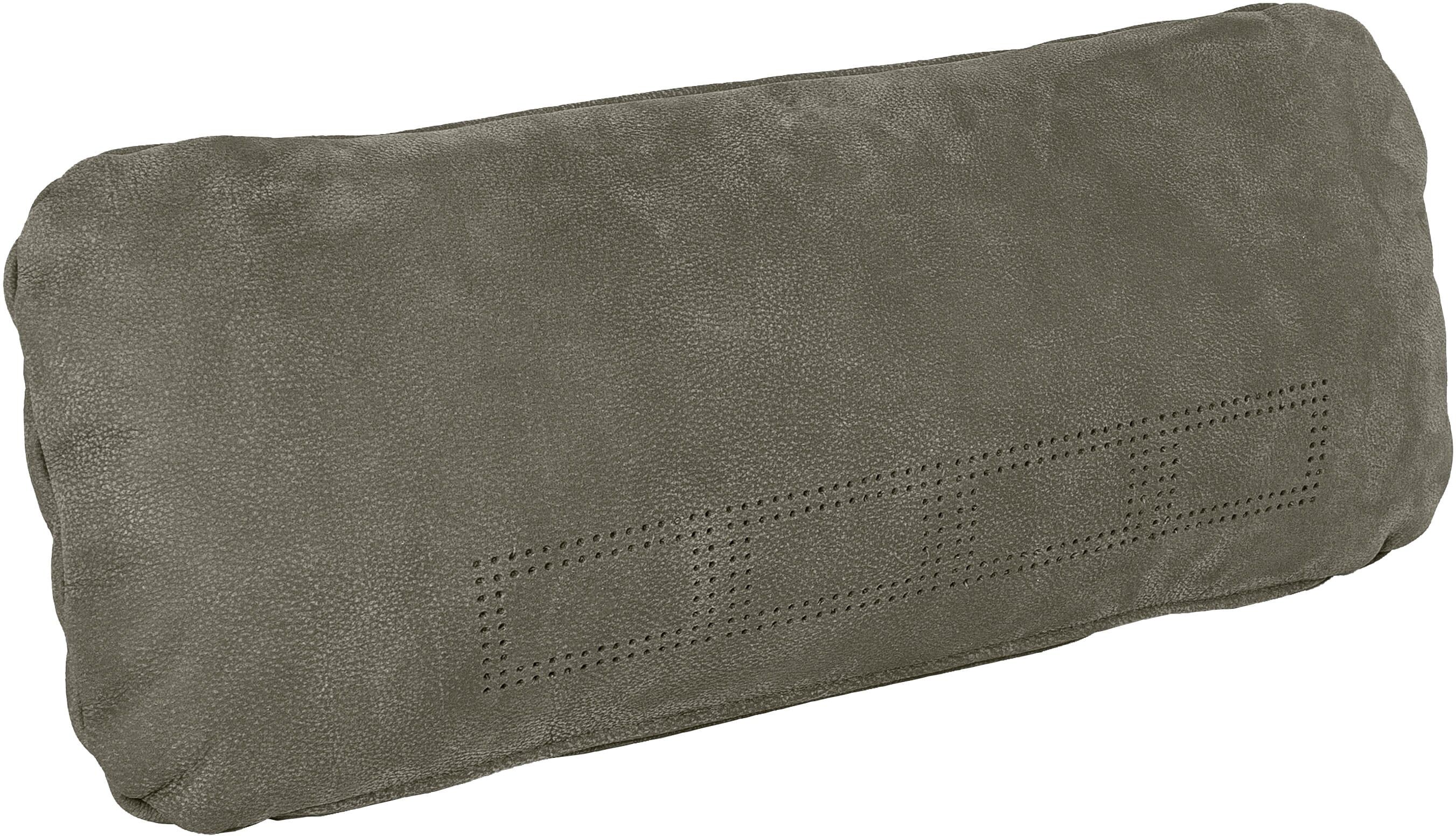 Dekokissen DIE PLANBAR "PN-EM18063 Nierenkissen bestehend aus 1 Stk.", grün (olive), B:58cm H:25cm L:15cm, Leder, Dekokissen_Sitzkissen_Kissenhüllen, hochwertiges Nubuk-Anilin-Leder