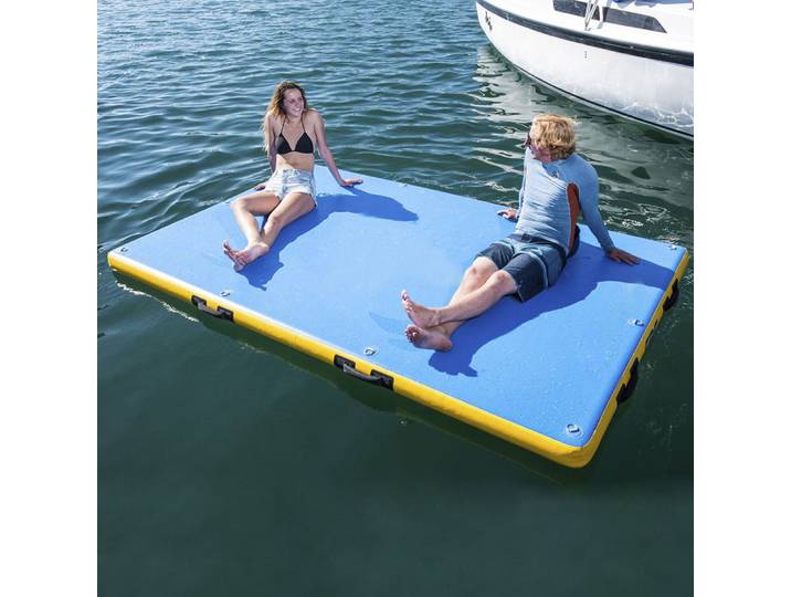 Île flottante gonflable super résistante pour sports nautiques, radeau flottant antidérapant, plateforme gonflable pour la baignade sur l'eau