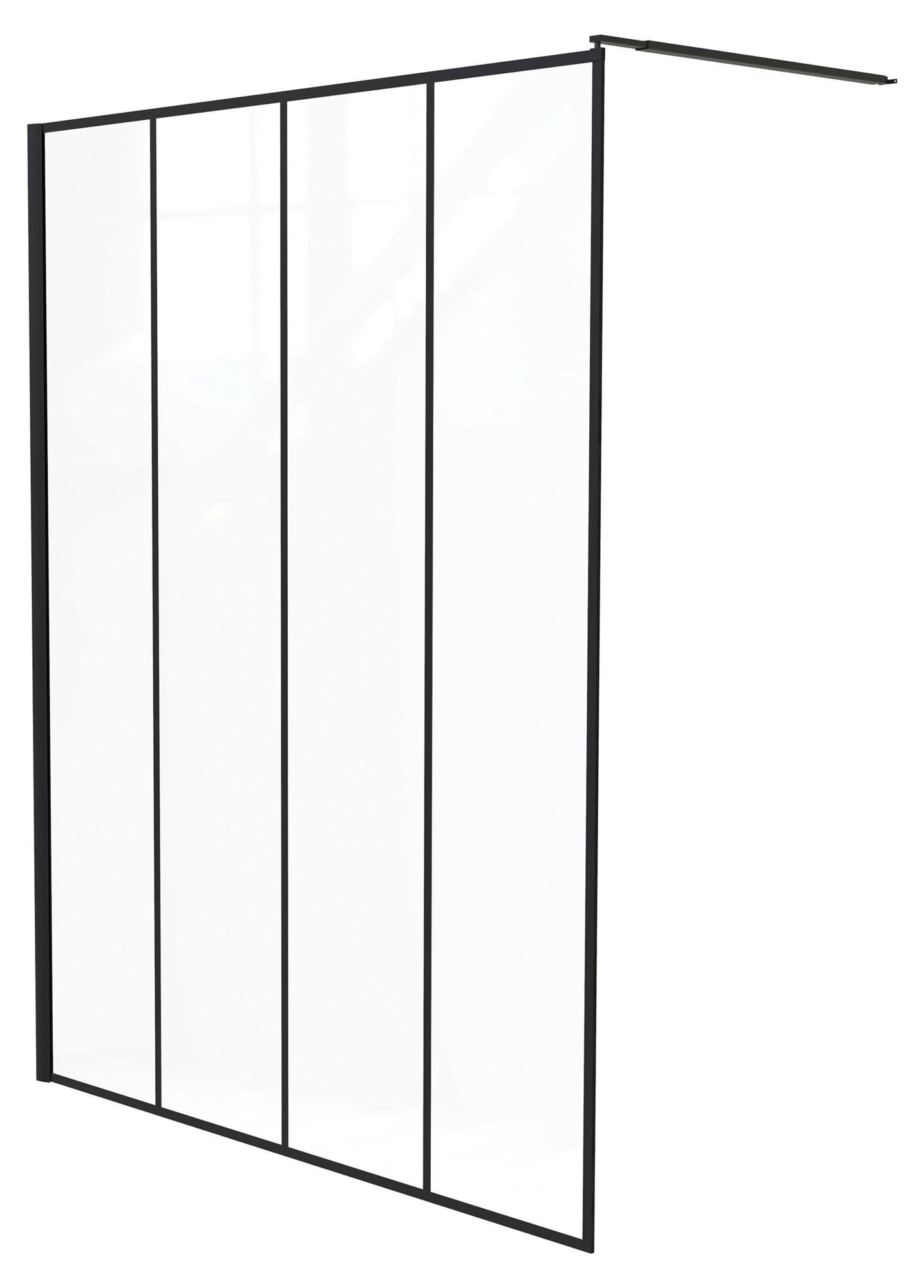 ONDEE ZEN - Duschwand VERIA - 8 mm Glas - Design und Ausführung: Mattschwarz - 140 x 200 cm