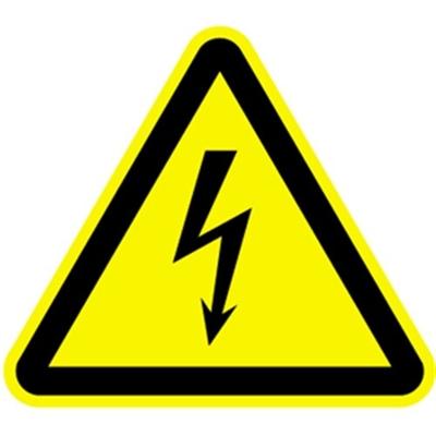 Aufkleber Warnung vor elektrischer Spannung ISO 7010, Folie, 30 mm SL, 6 Stück/Bogen