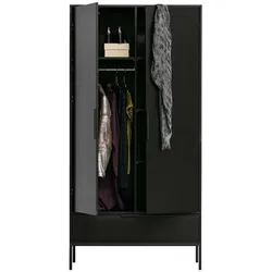 Massivholzkleiderschrank in Schwarz Kiefer