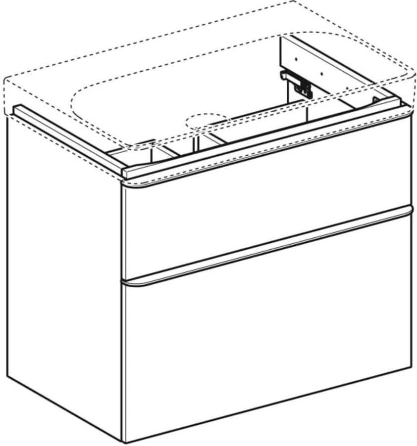 Geberit Waschtischunterschrank Smyle Square 73,4x61,7x47cm, Holz N hick., 2 Laden (500353JR1)