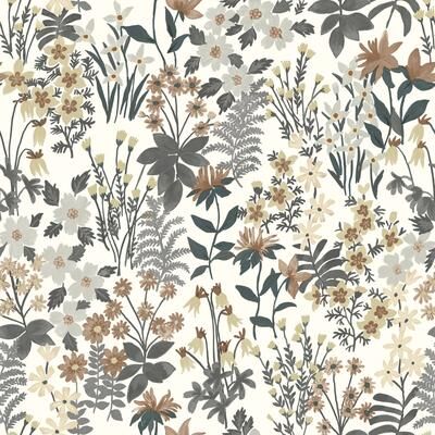 Galerie Wallcoverings Arcadia Collection Classical Floral Matte Finish Vinyl on Non-woven Wallpaper Roll