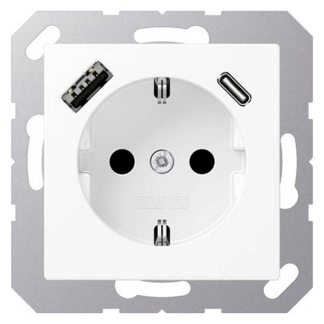 JUNG A1520-15CAWWM m.USB Typ AC Steckdose SCHUKO (A1520-15CAWWM)