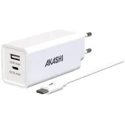 Akashi 83W Netzteil + USB-C Kabel (65 W, 1 Port), USB Ladegerät, Weiss