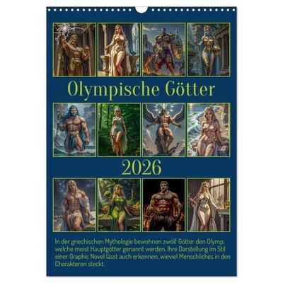 Olympische Götter (Wandkalender 2026 DIN A3 hoch), CALVENDO Monatskalender