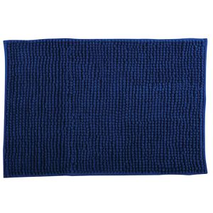 MSV Badematte Badteppich Chenille, 40 x 60 cm, blau, aus 100 % Polyester, rutschfest
