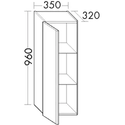 Burgbad Halbhoher Schrank Iveo 960x350x320 Eiche Dekor Urban, UHHX035RF7325 UHHX035RF7325