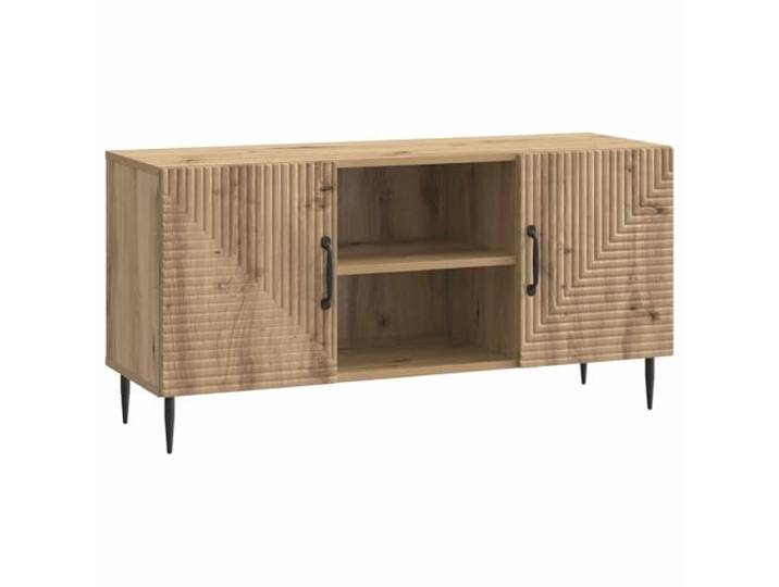 KUPTYERFG TV-Schrank Artisan-Eiche 102x34,5x50 cm Lowboard Kompaktes TV-Board in Artisan-Eiche Optik für Wohnzimmer & Schlafzimmer mit robusten Metallbeinen und viel Stauraum.