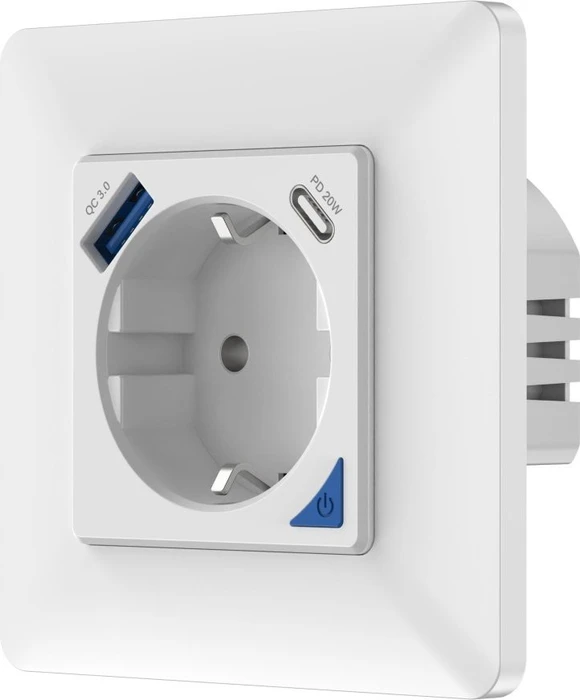 IMMAX NEO indoor ohne Pin, Typ F, 1x USB, 1x USB-C, PD 20 W, Zigbee