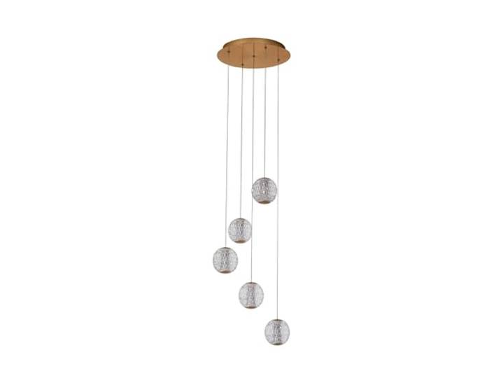 Lucande LED Ismenia (Retro, Vintage Antik) in Bronze (5 flammig) Wohnzimmerleuchte