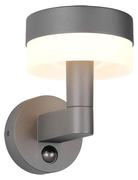 Trio Leuchten Mackenzie LED buitenwandlamp met bewegingssensor, wit/grijs