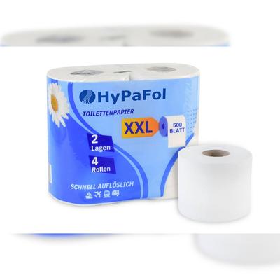 Hypafol 40 Rollen à 500 Blatt Toilettenpapier schnell auflösend 2-lagig | Klopapier Für Camping- & Chemietoiletten | Weiß Zellstoff
