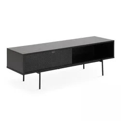 Oviala Business TV-Möbel 140 cm Indus-Stil schwarzes Holz