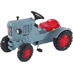 BIG Trettraktor Eicher Diesel ED 16, grau, ab 3 Jahre, mit Kettenantrieb, Hupe & verstellbarem Sitz