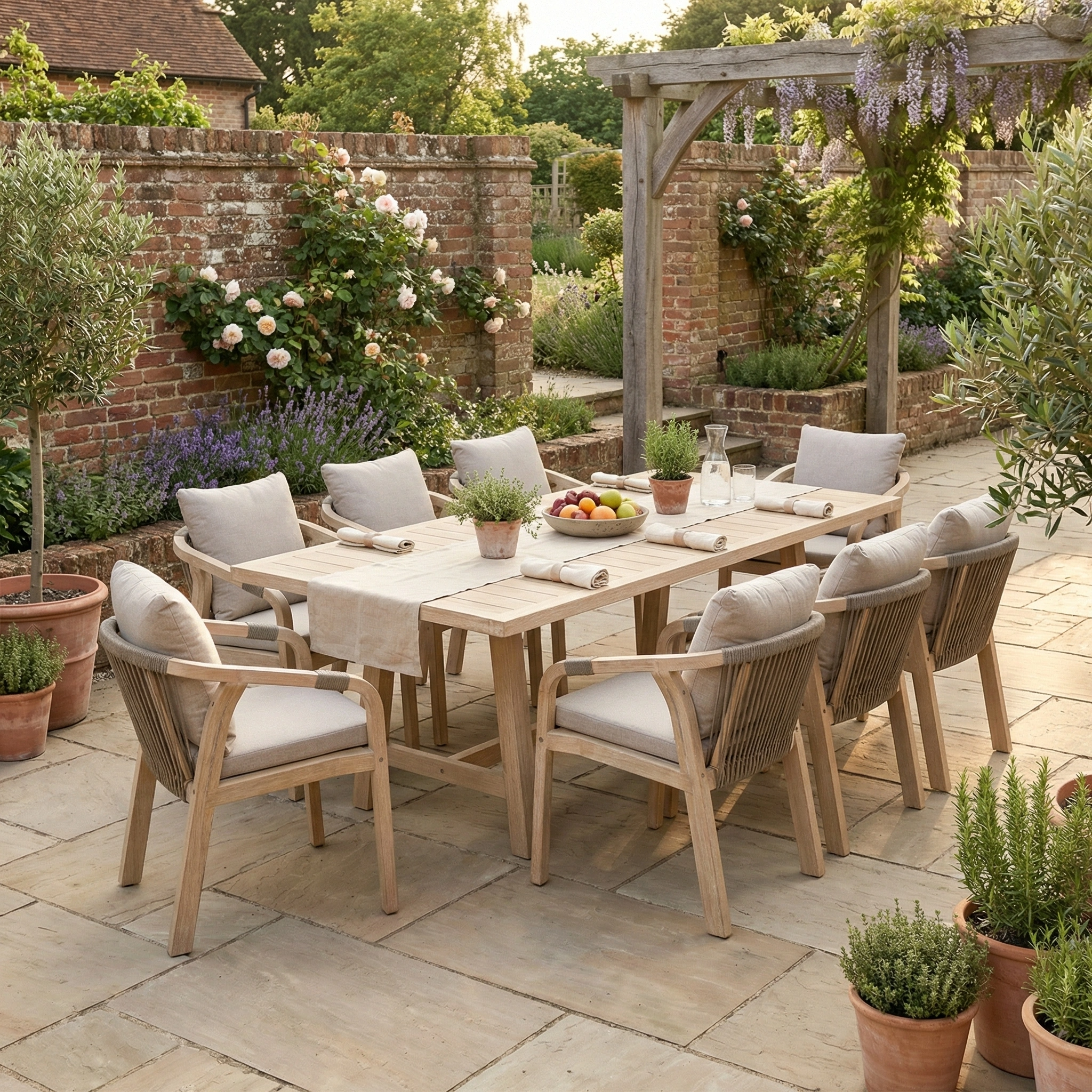 Harbour Lifestyle Quay 8 Seat Rectangular Dining Set in Mocha