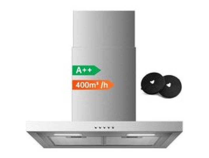 Hotte Aspirante 60cm - 400m³/h - Hotte avec efficacité A++ recirculation et évacuation - 3 vitesses - Filtre à charbon