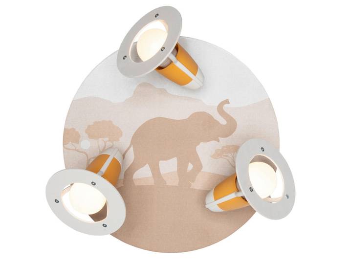 Kinderdeckenleuchte Scandi Savanne, Orange, Holz, 20 cm, Lampen & Leuchten, Innenbeleuchtung, Kinderzimmerlampen, Kinderdeckenleuchten