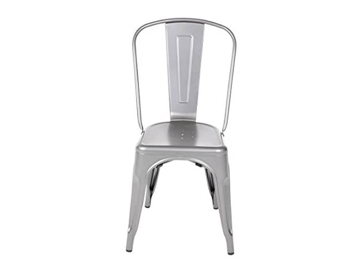 Bolero Bistro Stahl Beistellstühle (4er Pack), Gun Metal Grau, Verzinkter Stahl, Sitzhöhe: 440mm, Innen- & Außenstühle, Stapelbar - Restaurant, Bars, Clubs & Heimgebrauch, GL329