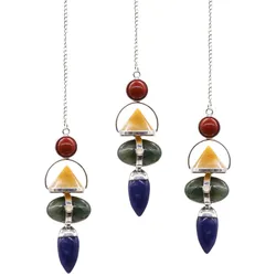 Four Elements Gemstone Pendulum - Red Jasper, Yellow Aventurine, Moss Agate, Sodalite & Moonstone
