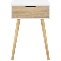 Helloshop26 - Couchtisch für Wohnzimmermöbel mit Schublade PVC 60 cm weiß 03_0006162