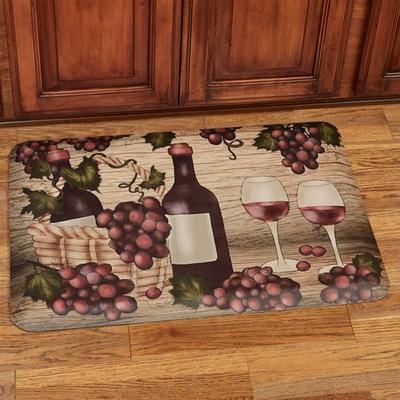 Touch of Class Wine Picnic Sole Comfort Rectangle Mat Multi Earth 32 x 22, 32 x 22, Multi Earth