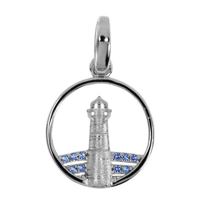 Kettenanhänger OSTSEE-SCHMUCK "Ostsee-Schmuck Anhänger Leuchtturm 15 mm", weiß, Schmuckanhänger, Damen, 23 x 15mm, Silber 925 (Sterlingsilber), 1,2 g, Kettenanhänger