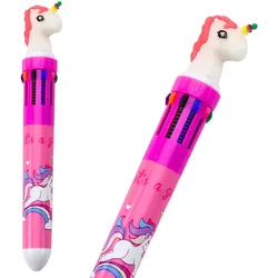 Mehrfarbiger Einhorn-Automatikkugelschreiber 10 Pink
