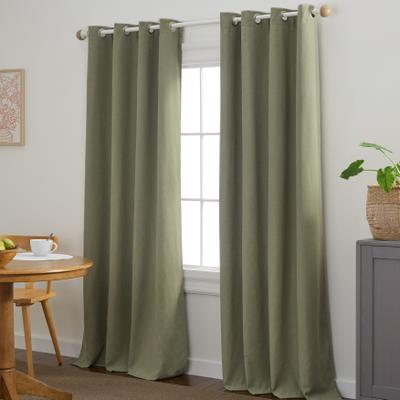 TOWN & COUNTRY BASICS SELENA Solid Linen Texture Indoor Curtains 2-Pack