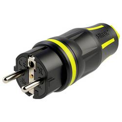 SiRoX® Profi Schutzkontakt-Stecker, Vollgummi, IP54, schwarz/gelb, zweifaches Erdungssystem 802.501.05