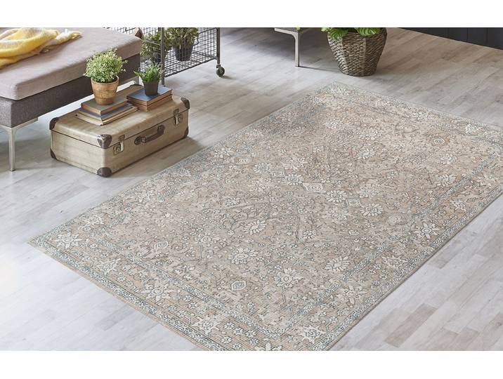 Teppich KAYOOM Percy 100 , beige, B:160cm H:13mm L:230cm, Baumwolle, Teppiche, Teppich
