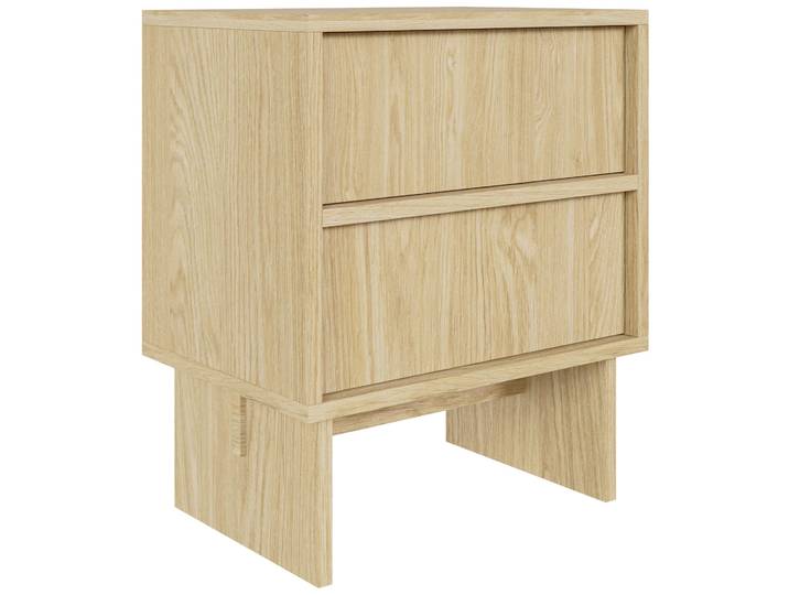 Selsey Sanva - Table De Chevet Avec 2 Tiroirs - 50 Cm - Chêne Huilé