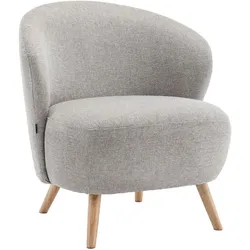 Oviala Business Relaxsessel aus Holz und Stoff in beige - Oviala