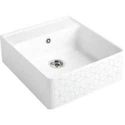 Villeroy & Boch Spülstein Einzelbecken, Serie Spülstein, Farbe Mosaïque, Maße 595 x 630 mm, Höhe 220 mm, Innentiefe 180 mm, Handbetätigung