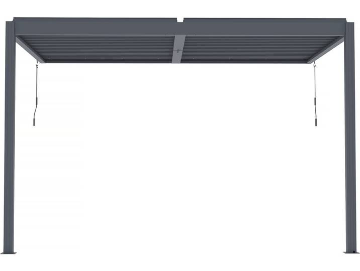 Pergola bioclimatique adossée avec led Windsor - 3 x 4 m - Anthracite
