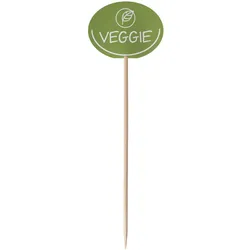 VEPATIM 100 Kennzeichnungspicker Deko-Picker "Veggie" 12 cm grün