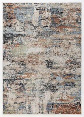 MDA Rugs Aura Luxe Collection Abstract Blue/Rust Area Rug