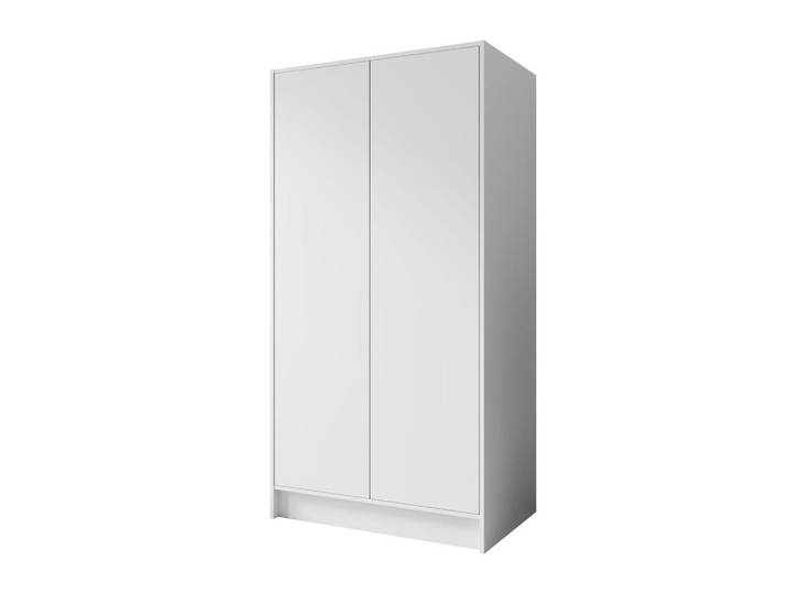 Beautysofa Drehtürenschrank Gava mit zwei, glatten Türen, Weiß, 100x200x51 cm, Schlafzimmer, Kleiderschränke, Drehtürenschränke