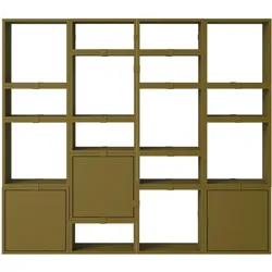 Muuto Stacked Storage Bookcase - Configuration 4, brown green